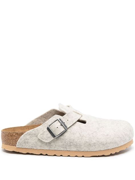 Birkenstock Boston Wool-felt Clogs In Nude | ModeSens