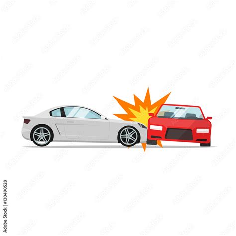 Car crash vector illustration flat cartoon style, two automobiles ...