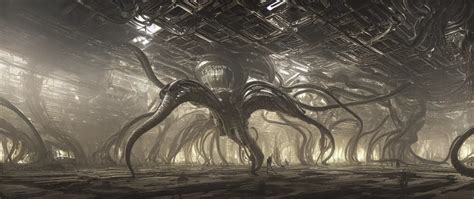 an organic xenomorphic alien queen hive in a massive | Stable Diffusion ...