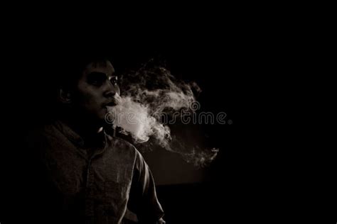 Concept Black and White Man Smoking Stock Photo - Image of beautiful, person: 92000446