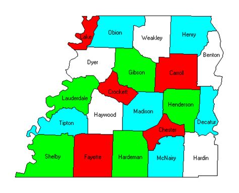 West Tennessee County Map Secretmuseum - Bank2home.com