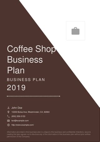 Coffee shop business plan example | PDF