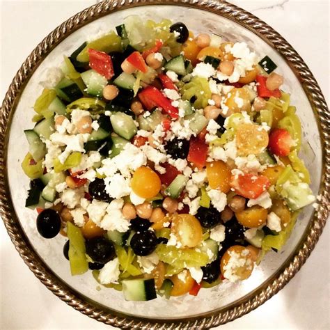 Mediterranean Salad Sunsweet tomatoes, cucumber, red pepper, black olives, chickpeas, banana ...