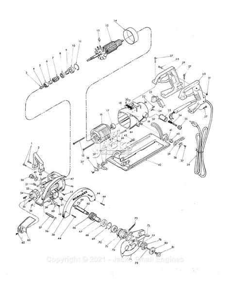 Milwaukee 6373 (Serial 626-1001) 7-1/4" Worm Drive Circular Saw Parts ...