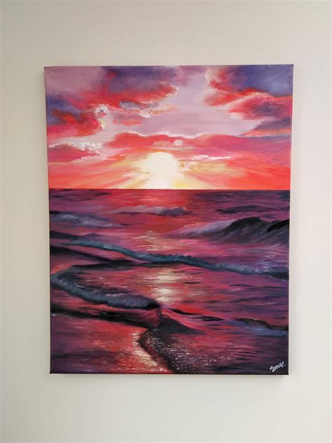 Purple sunset | Painting, Original oil painting, Oil painting on canvas