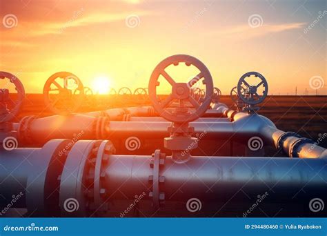 Oil or Gas Transportation Pipe with Metal Wheel. Generate Ai Stock ...