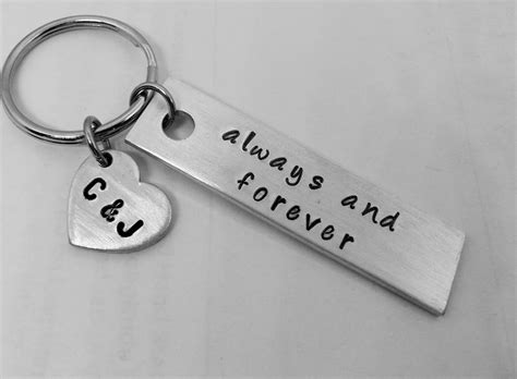 Always and Forever Keychain Couples Keychain Hand Stamped | Etsy