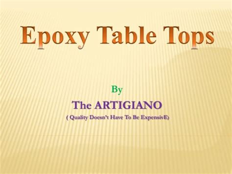 Epoxy Table Tops