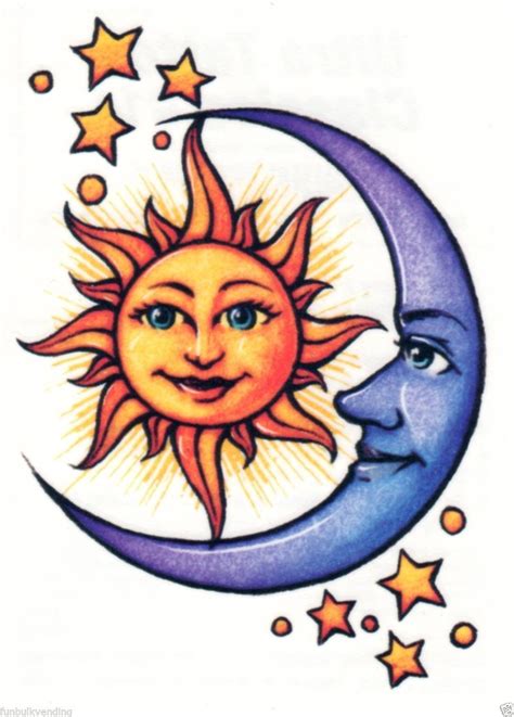 Sun Moon Stars Astrological Ultra Classic Temporary Tattoo Made in USA ...