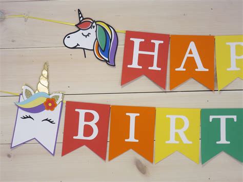 Personalized Unicorn Birthday Banner Rainbow Unicorn Party | Etsy