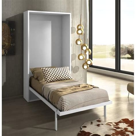 Armoire Lit Escamotable JOY Chêne Blanc 90x200 - Achat/Vente lit escamotable pas cher - Couleur ...