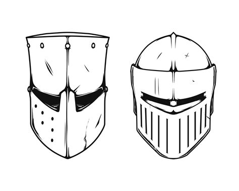 medieval knight helmet vector drawing 21304682 Vector Art at Vecteezy