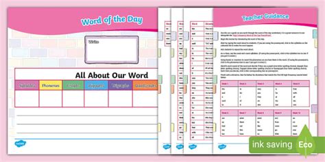 Word of the Day Worksheet (Teacher-Made) - Twinkl