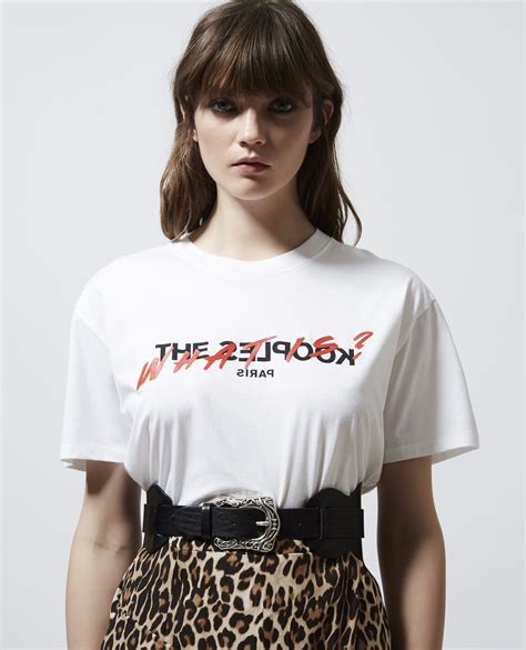 The Kooples - Printed white designer T-shirt for women - WOMEN Funny Shirts Women, Funny Tee ...