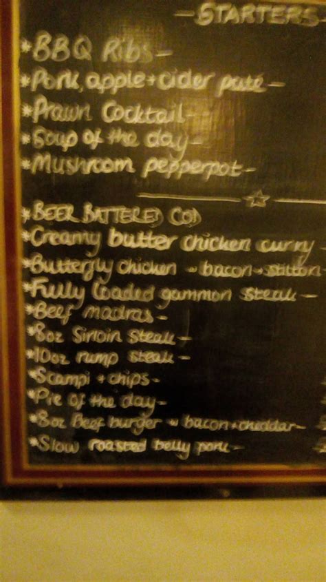 Menu at Star Inn pub & bar, Tideswell