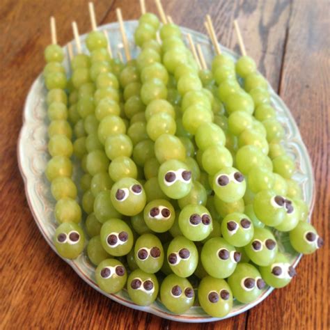 My Try At Grape Caterpillars For My Son's Kindergarten Class | Fun snacks for kids, Healthy ...