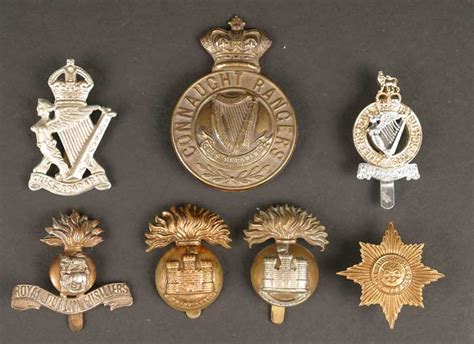 A collection of various regimental badges, Irish regiments British Army ...