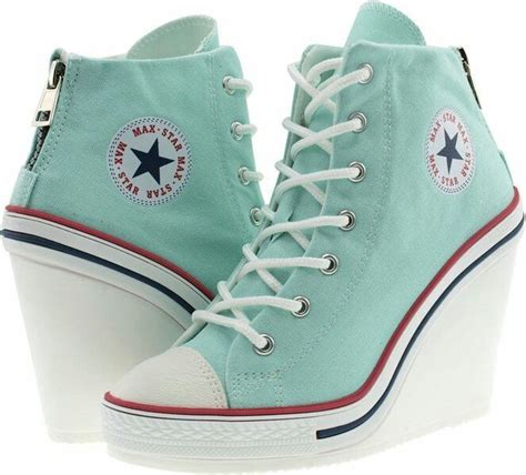 Mint converse wedges!!! in 2020 | Sneaker heels, Wedge heel sneakers, Kawaii shoes