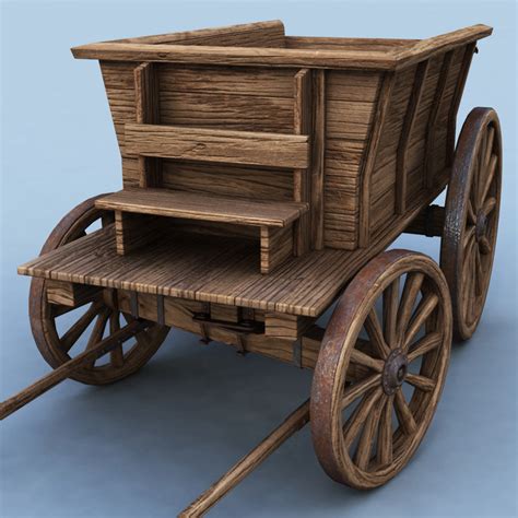 3d wooden cart