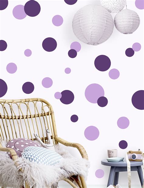 Polka Dot Wall Stickers -Lt. & Dk. Purple Wall Dot Decals - Kids Room ...