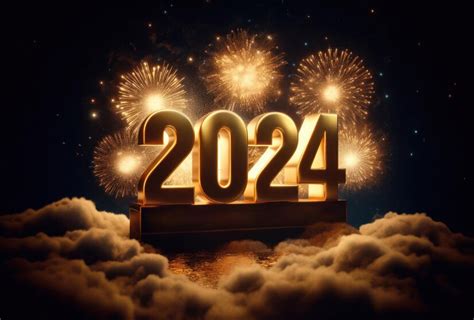 Premium Photo | New year 2024 with vibrant fireworks display