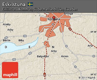 Free Shaded Relief Map of Eskilstuna