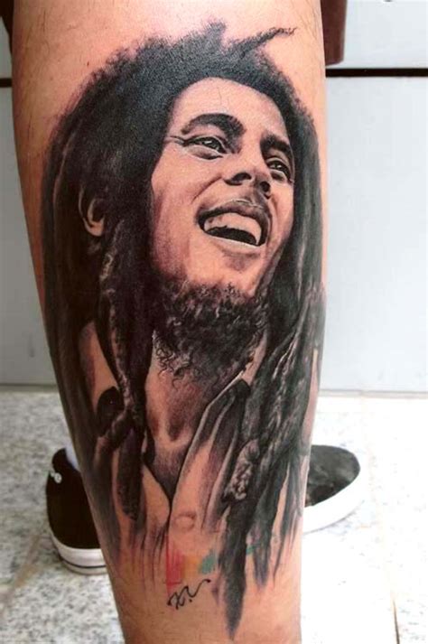 Bob Marley portrait tattoo by Little Dragon: TattooNOW