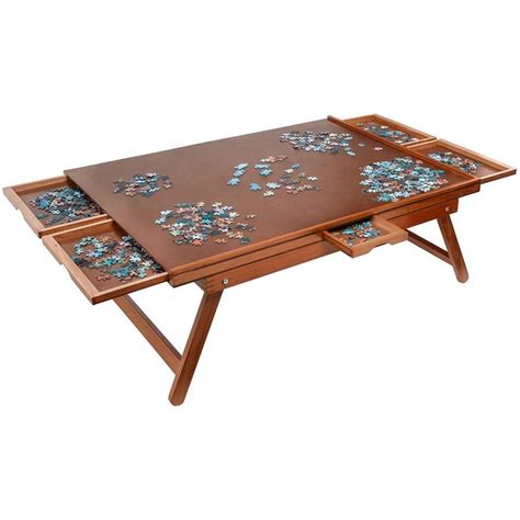 Jumbl 27" x 35" Wooden Puzzle Board with 6 Drawers Lowes.com in 2021 | Puzzle table, Jigsaw ...