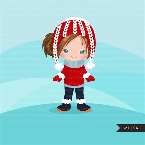 Winter Dresses, Winter Outfits, Mermaid Clipart, Party Clipart, Winter Clipart, Scrapbooking Set ...