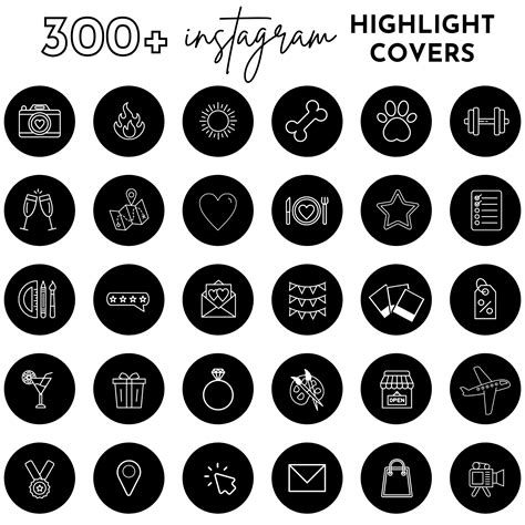 300+ Black and White Instagram Highlight Cover Icons - Sammy Anne Creative | Black and white ...