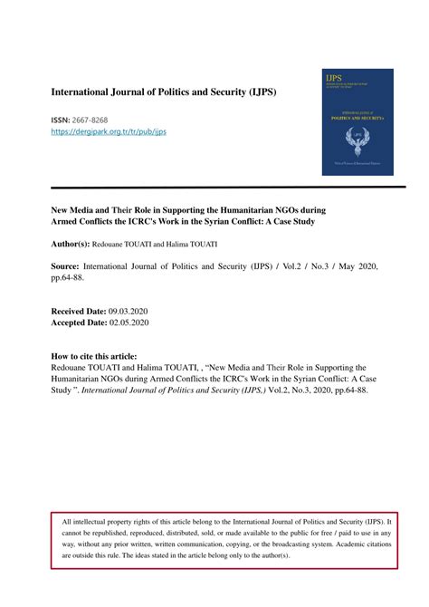 (PDF) International Journal of Politics and Security (IJPS) New Media and Their Role in ...