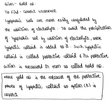 Gold number is a measure of | Chemistry Questions