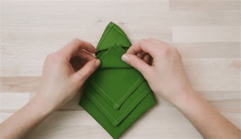 How to Fold a Christmas Tree Napkin - Easy Step By Step Christmas Napkin Folding