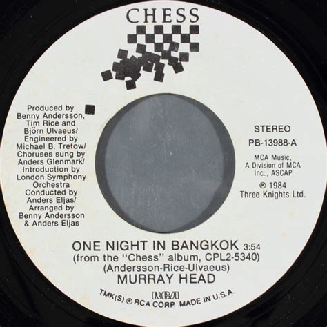 Murray Head - One Night In Bangkok (1984, Vinyl) | Discogs