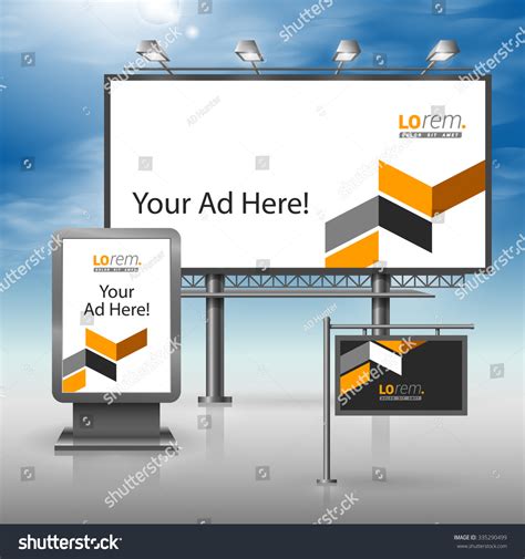 Classic Black Outdoor Advertising Design Corporate Stock Vector ...