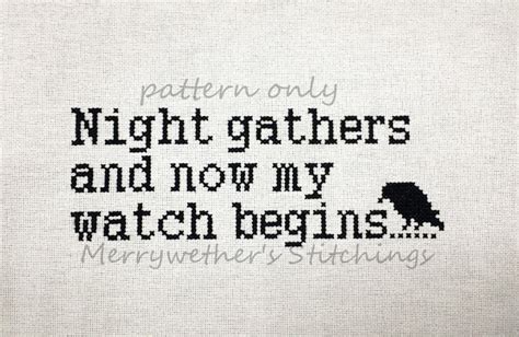 Game of Thrones Night's Watch Oath Night Gathers Cross Stitch PATTERN - Etsy