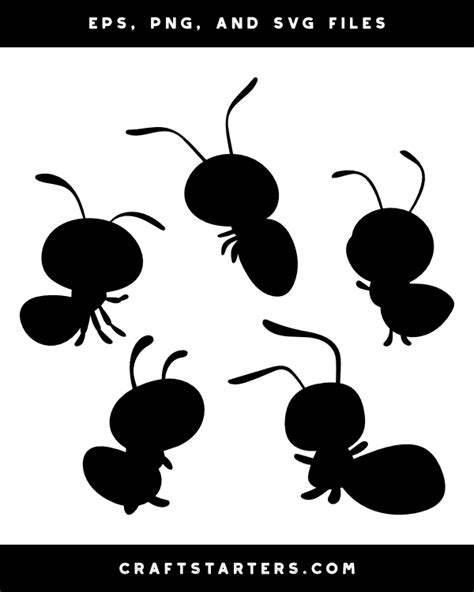 Cute Ant Silhouette Clip Art