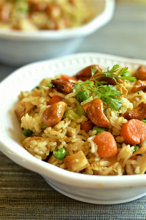 Chicken Fried Rice with Honey Ancho Chili Cashews | Virtually Homemade ...