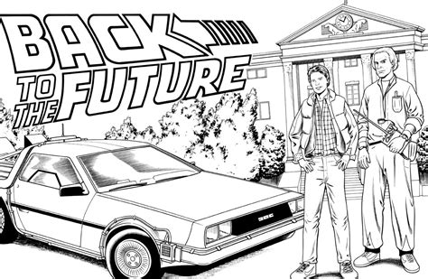 M/delorean Car Coloring Printable Coloring Pages