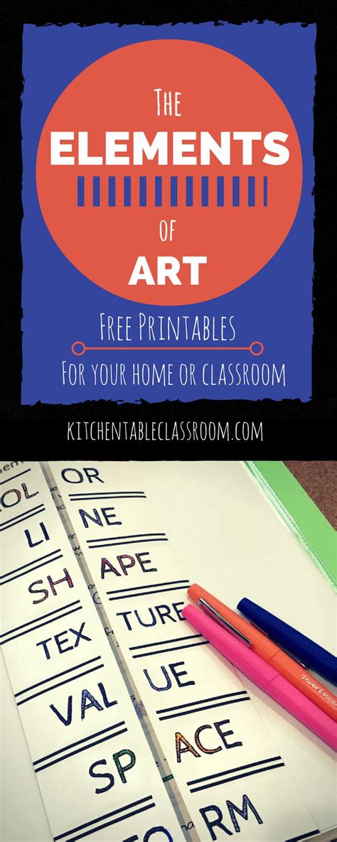 Elements of Art Definitions & Free Printable Resources - The Kitchen Table Classroom | Elements ...