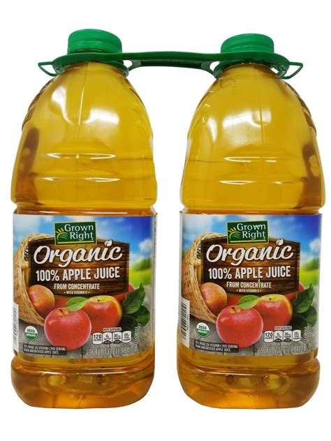 Grown Right Organic 100% Apple Juice 96 FL OZ Each - 2 Pack - Walmart ...