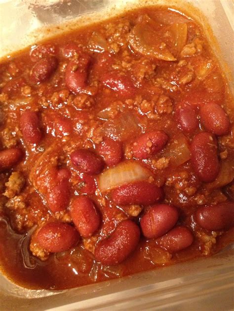 1-1/2 lean ground beef, 2 can red kidney beans, rinsed, 1 can 16 oz no ...