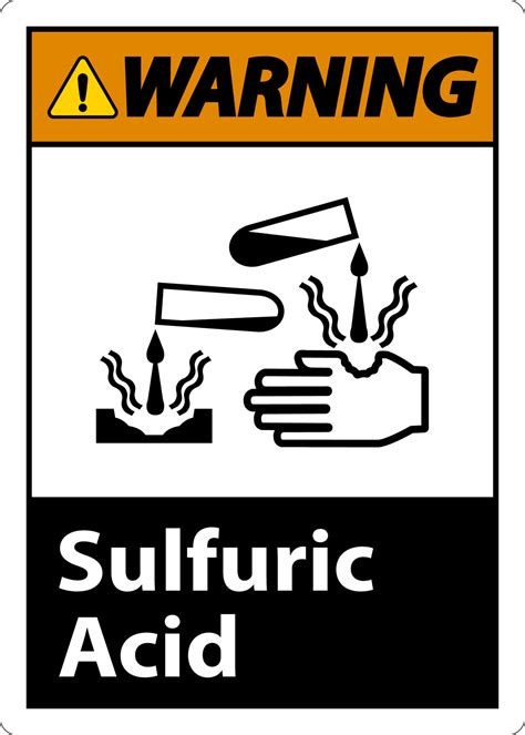 Warning Sulfuric Acid Sign On White Background 14832722 Vector Art at Vecteezy