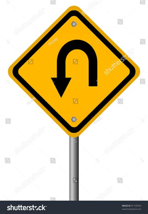 Turn Back Road Sign Vector Illustration Stock Vector 81159934 ...