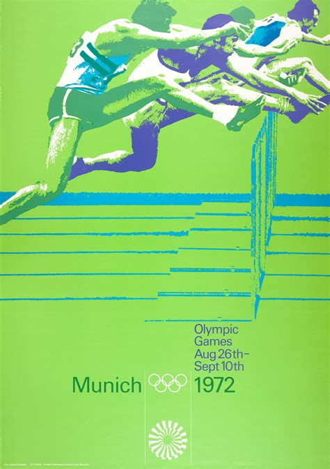 Otl Aicher, 1972 Munich Olympics: Hurdles poster, Sports Series, 1968 ...