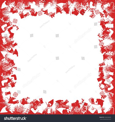 Red Christmas Border Stock Vector Illustration 340268585 : Shutterstock