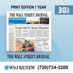 WSJ Renew | WSJ Print Edition | WSJ Digital Subscription