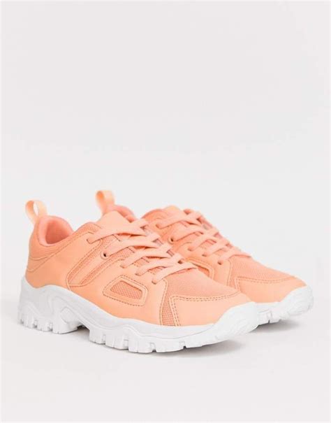 ASOS DESIGN Direct chunky sneakers in orange | Nike shoes women, Womens ...