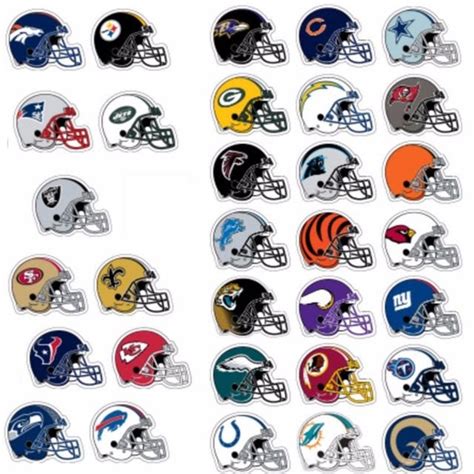 Complete Set Officially Licensed NFL Football Helmet Stickers