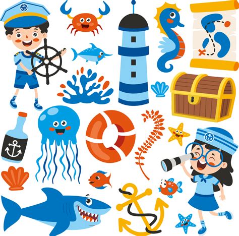 Pirate and sea life Kids Bedroom Wall Sticker - TenStickers